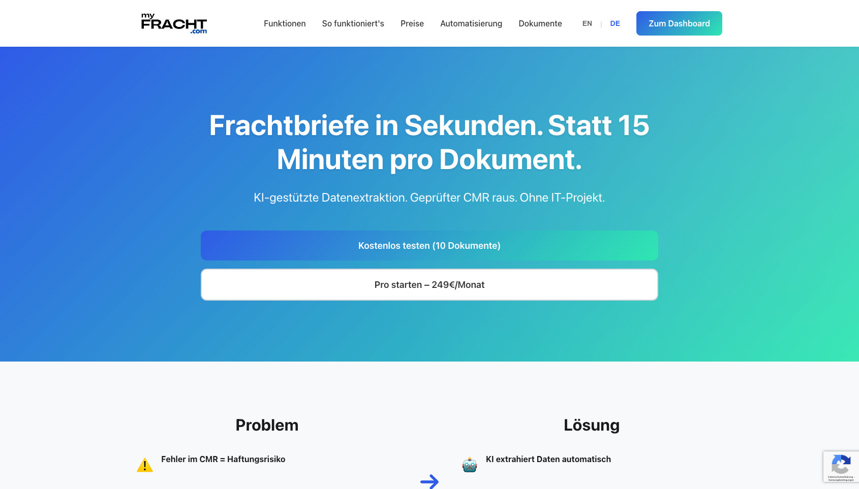 myfracht.com Screenshot